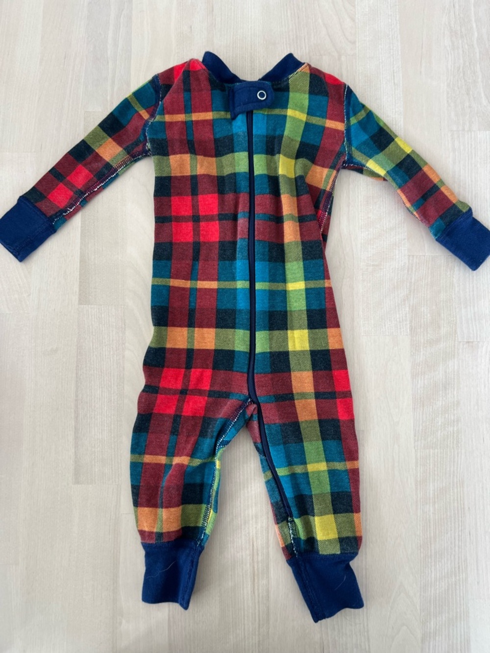 Hanna Andersson Rainbow Plaid Baby Pajamas 100% Organic Cotton 70cm 6–12 Months